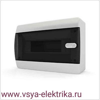 ЩИТ РАСПРЕДЕЛИТЕЛЬНЫЙ НАВЕСНОЙ TEKFOR C IP41 НА 12 МОДУЛЕЙ С ПРОЗРАЧНОЙ ЧЕРНОЙ ДВЕРЦЕЙ
