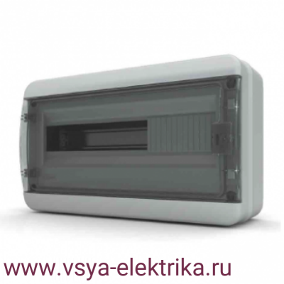 ЩИТ РАСПРЕДЕЛИТЕЛЬНЫЙ НАВЕСНОЙ TEKFOR B IP65 НА 18 МОДУЛЕЙ С ПРОЗРАЧНОЙ ЧЕРНОЙ ДВЕРЦЕЙ