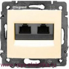 Компьютерная розетка Legrand Valena слоновая кость RJ45 на 2 выхода, 774139