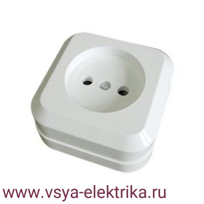 Розетка TDM Ладога белая без заземления SQ1801-0013