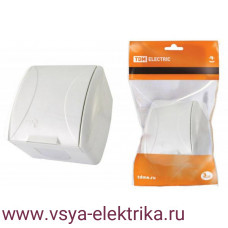 Розетка TDM Селигер белая с заземлением и белой крышкой SQ1818-0013