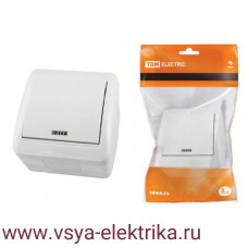 Выключатель одноклавишный TDM Селигер белый с индикацией SQ1818-0003